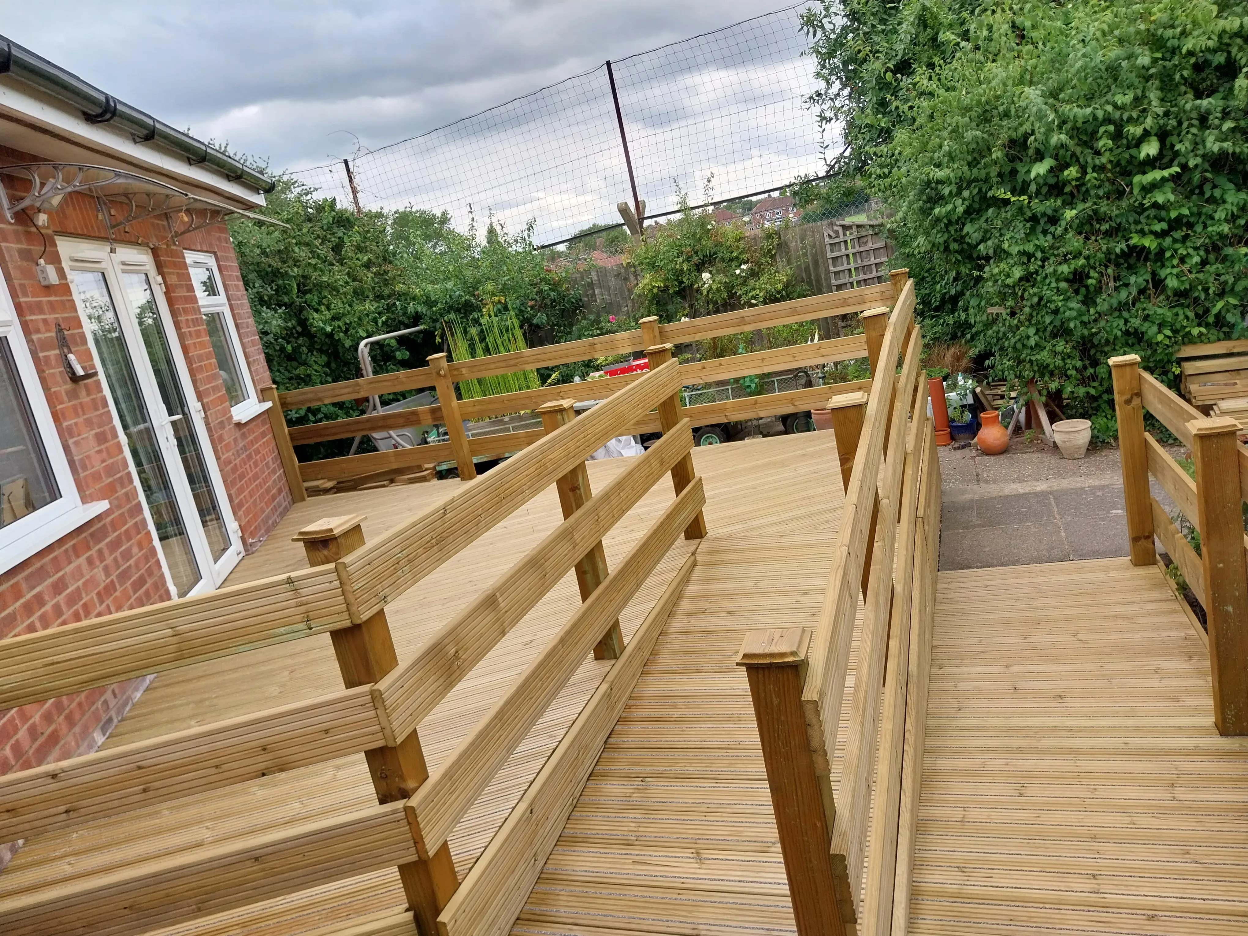 Completed decking project with 25-year guarantee
