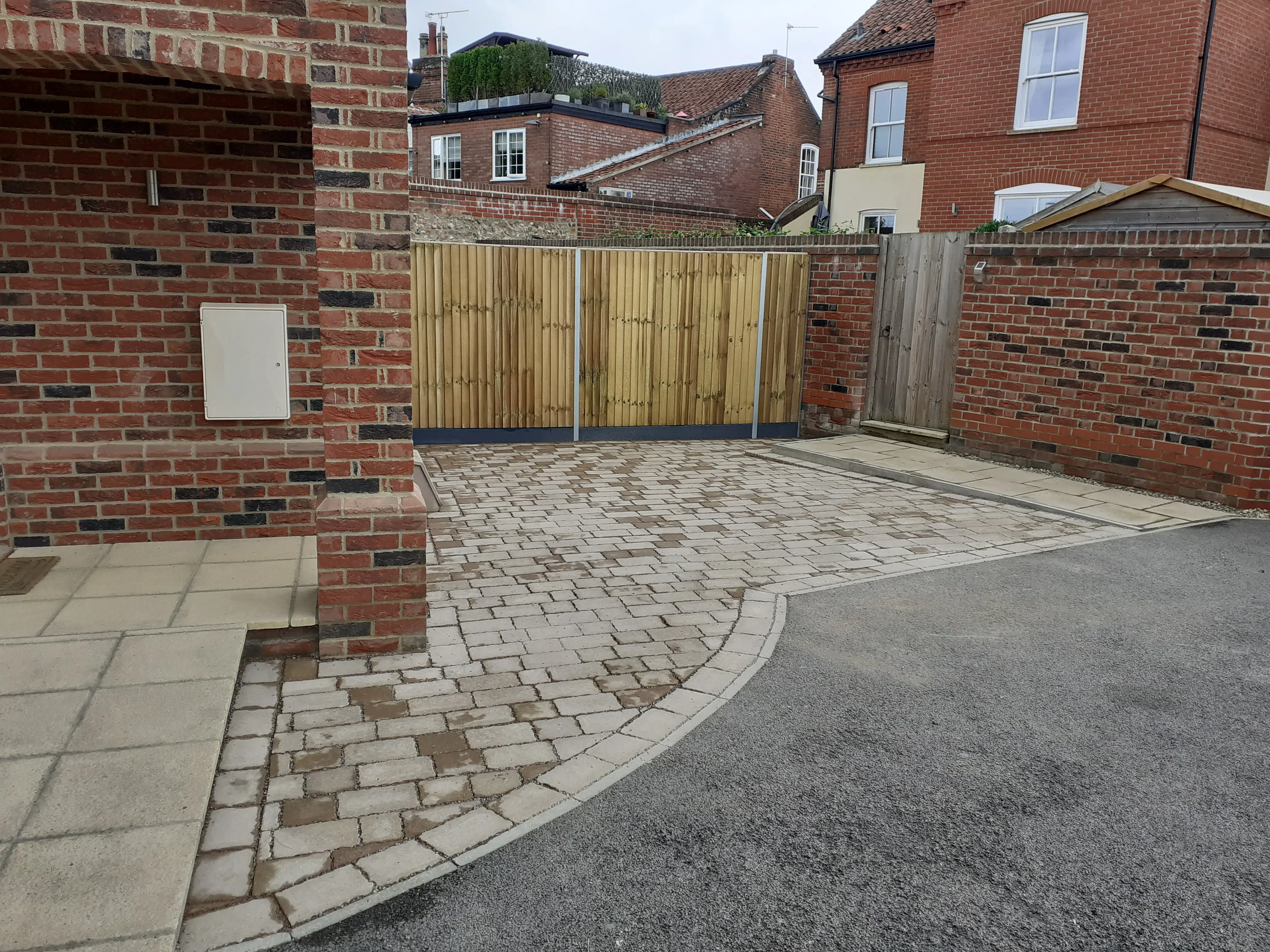 Driveway paving installation in Norfolk.