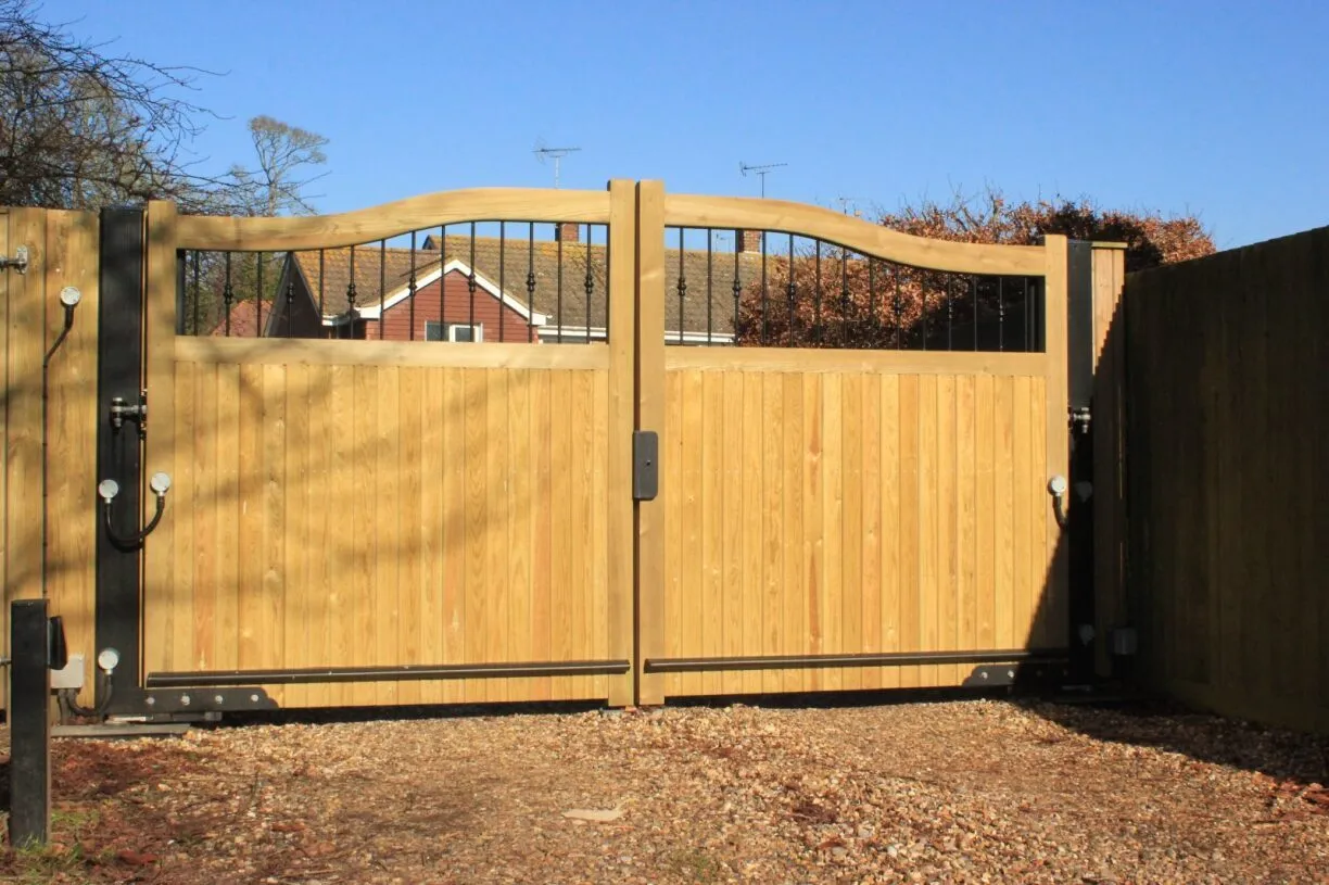 Automated driveway gate.