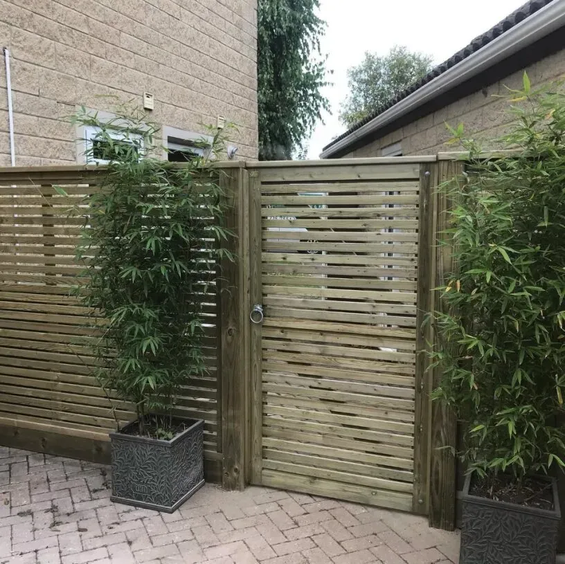 Wooden pedestrian gate.
