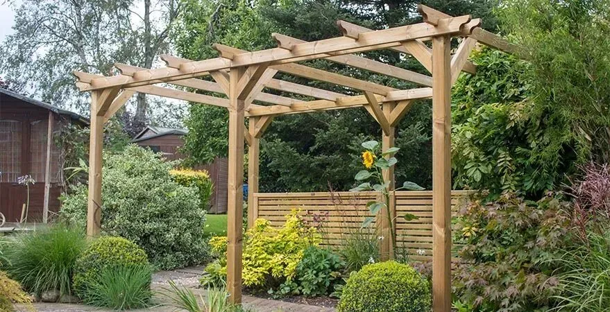 Timber pergola structure in Norfolk
