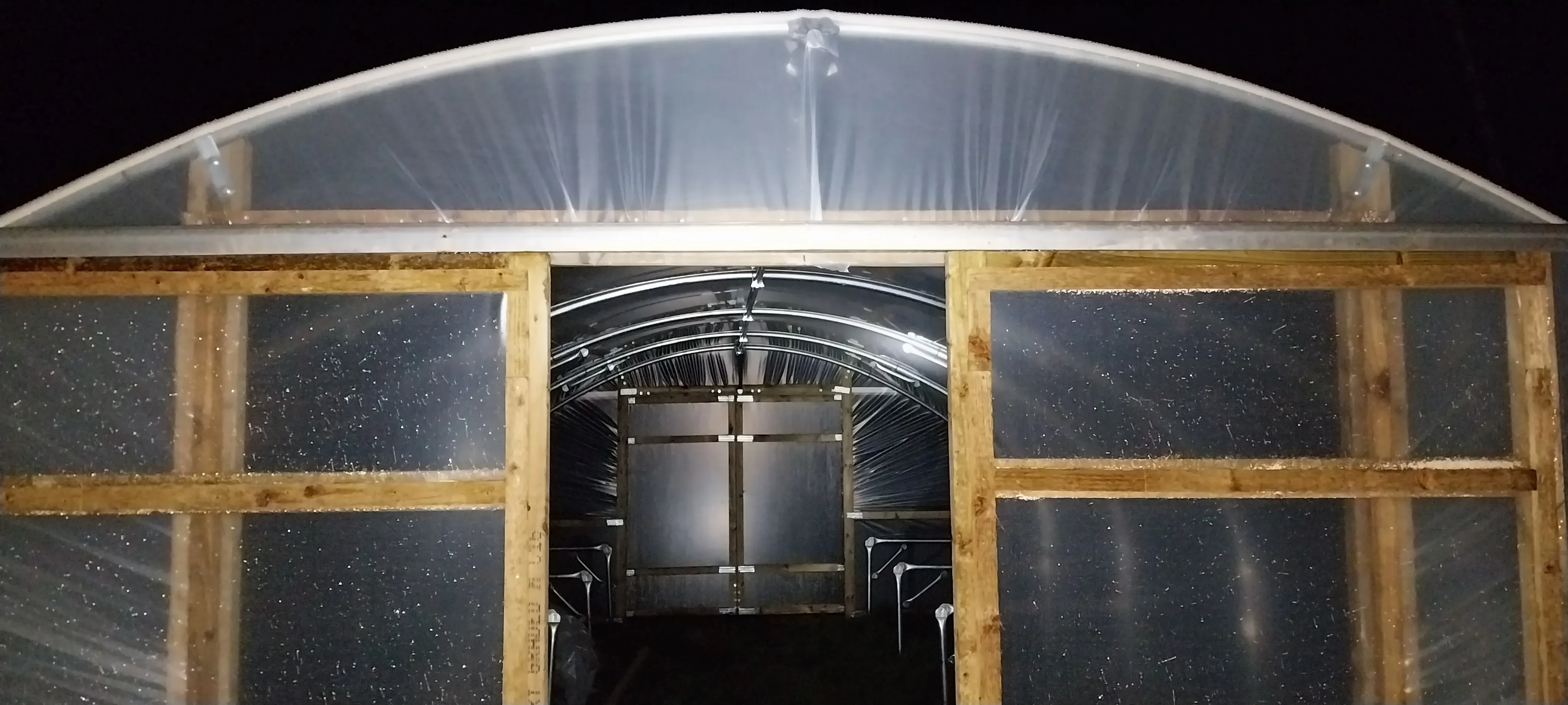 Polytunnel interior growing space in Eaton